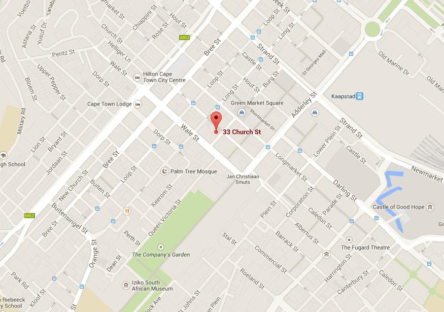 რუკა ეკლესია ქუჩის Cape Town
