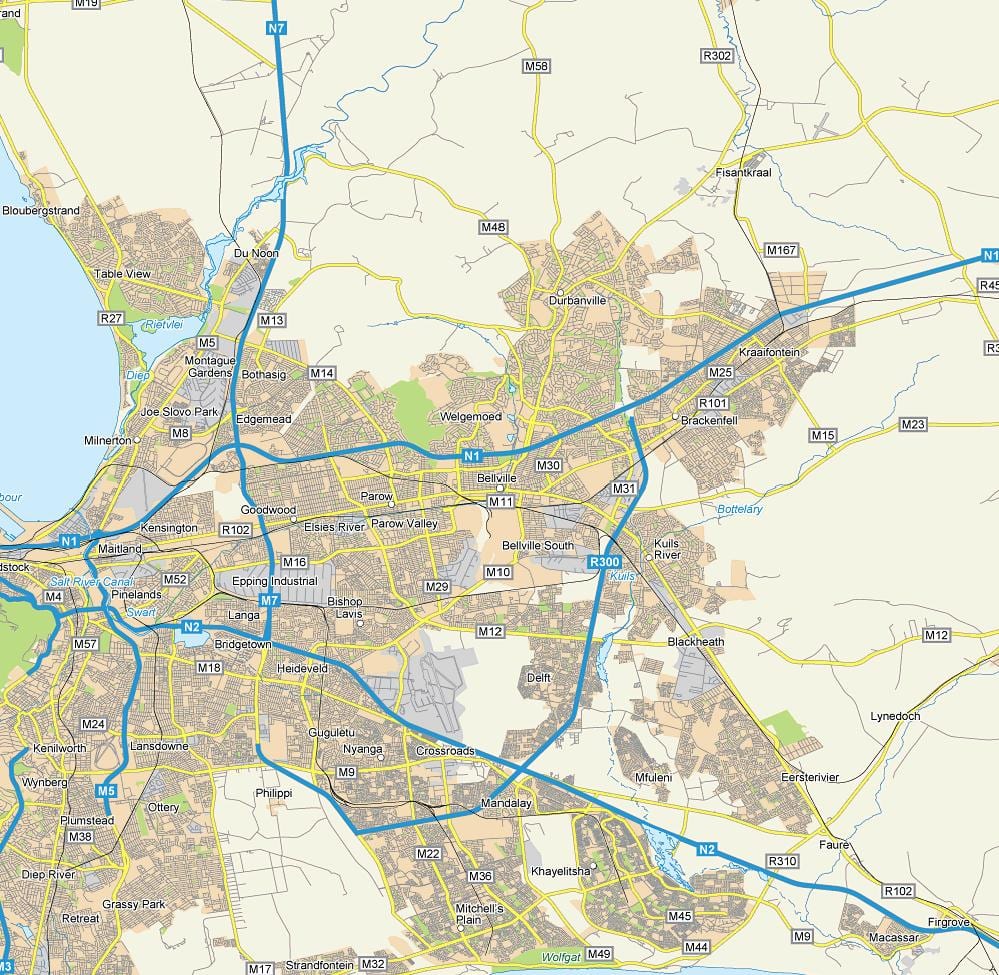 რუკა ქუჩის რუკა bellville Cape Town