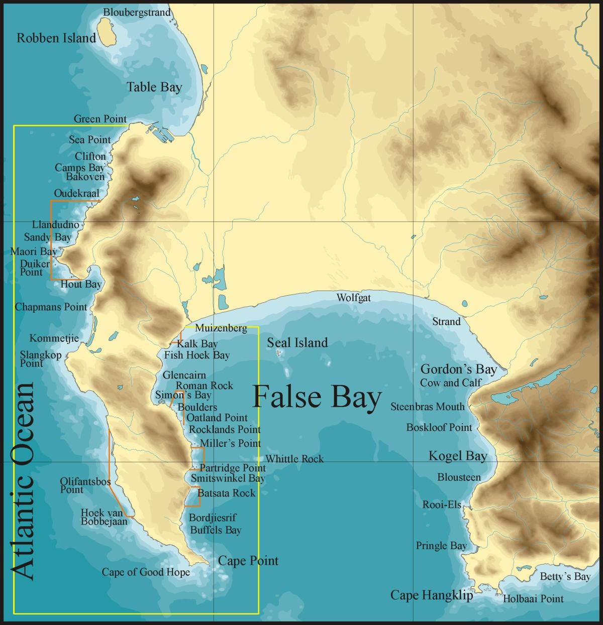 რუკა ცრუ bay Cape Town