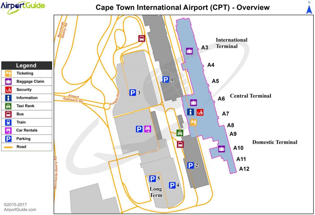 Cape Town საერთაშორისო აეროპორტის რუკა