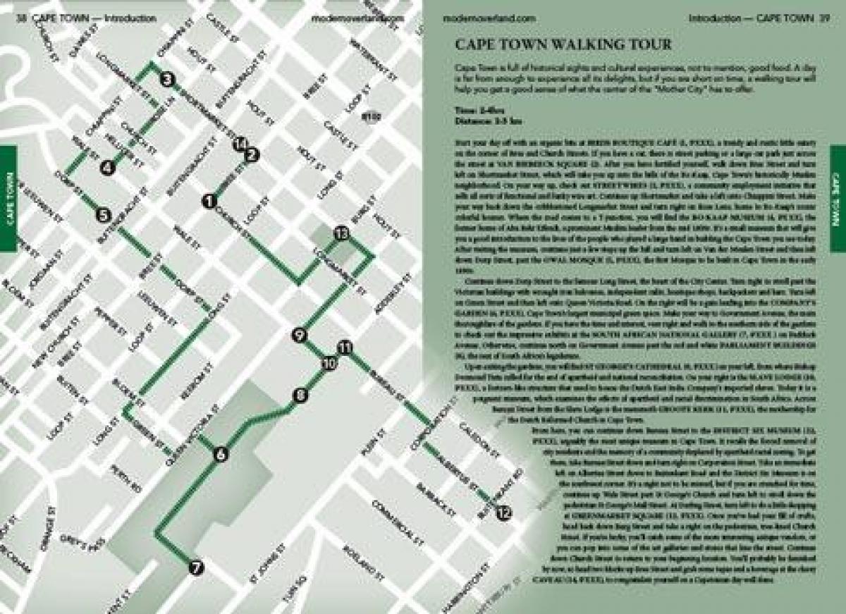 Cape Town walking ტური რუკა