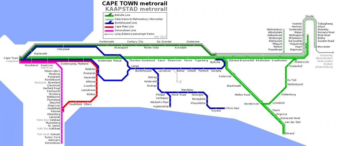 რუკა Cape Town მეტრო
