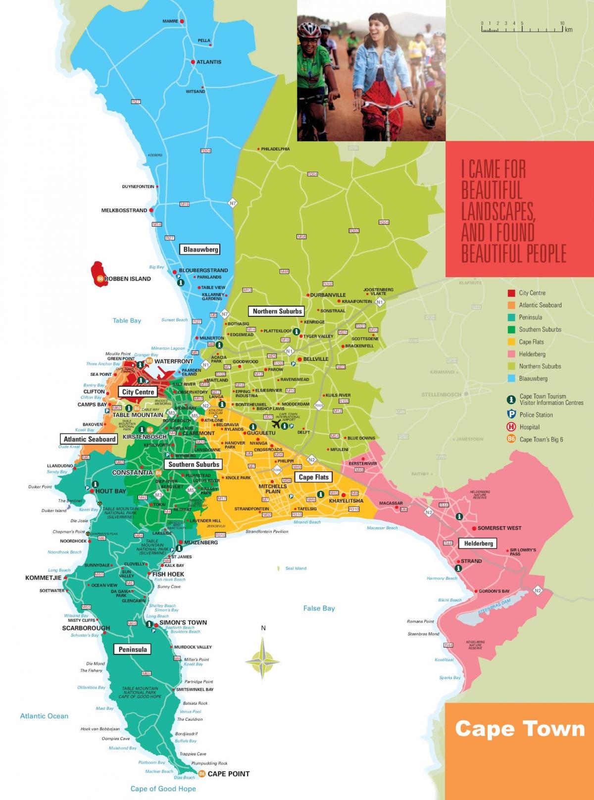 რუკა Cape Town და გარეუბნებში