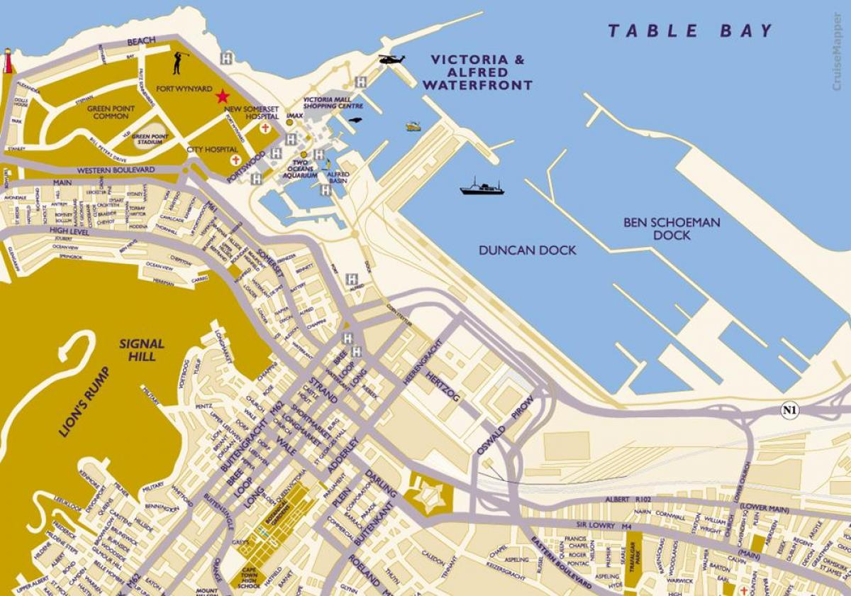რუკა Cape Town საკრუიზო ტერმინალი