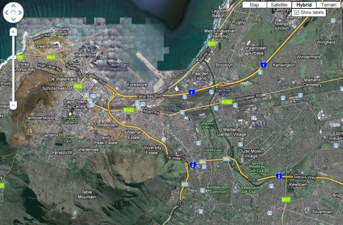 რუკა Cape Town სატელიტური