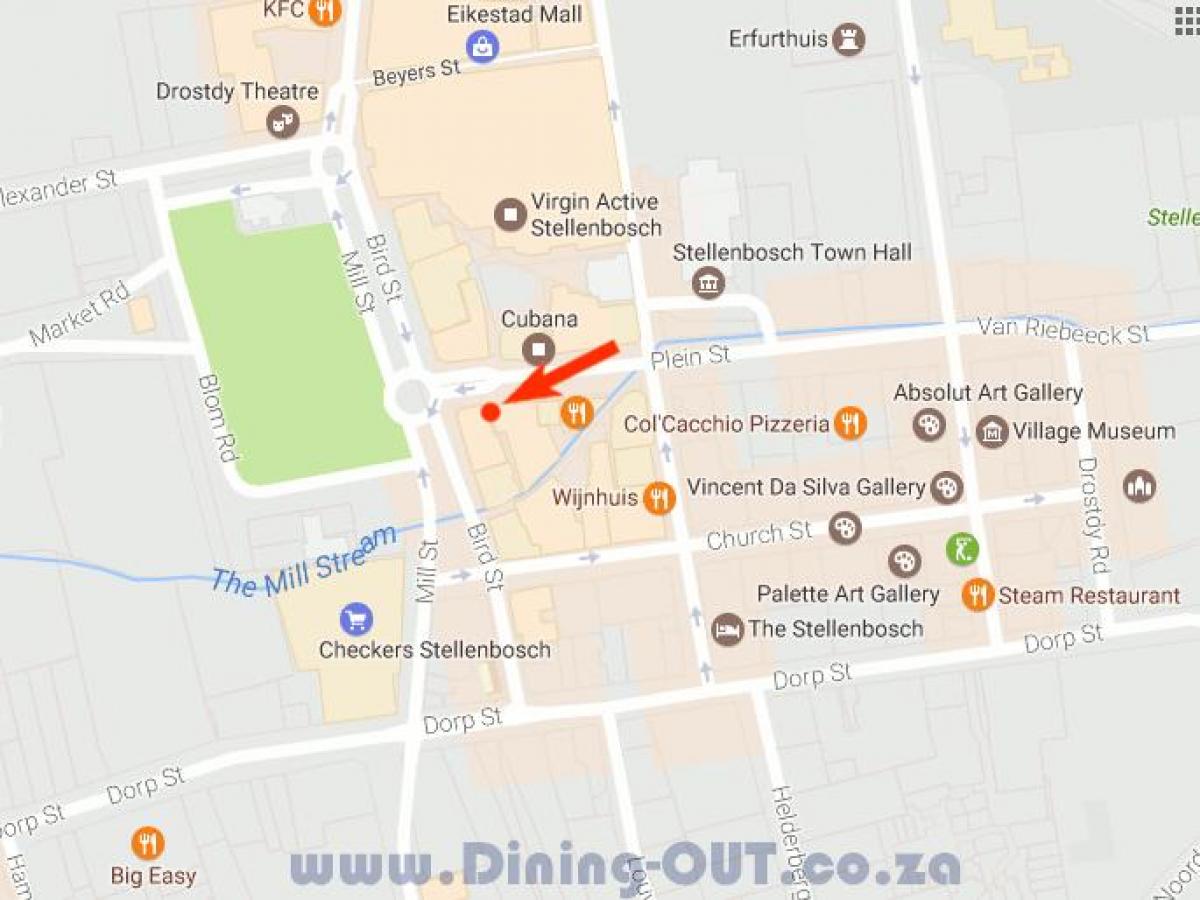 რუკა dorp ქუჩის Cape Town