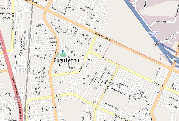 რუკა gugulethu Cape Town