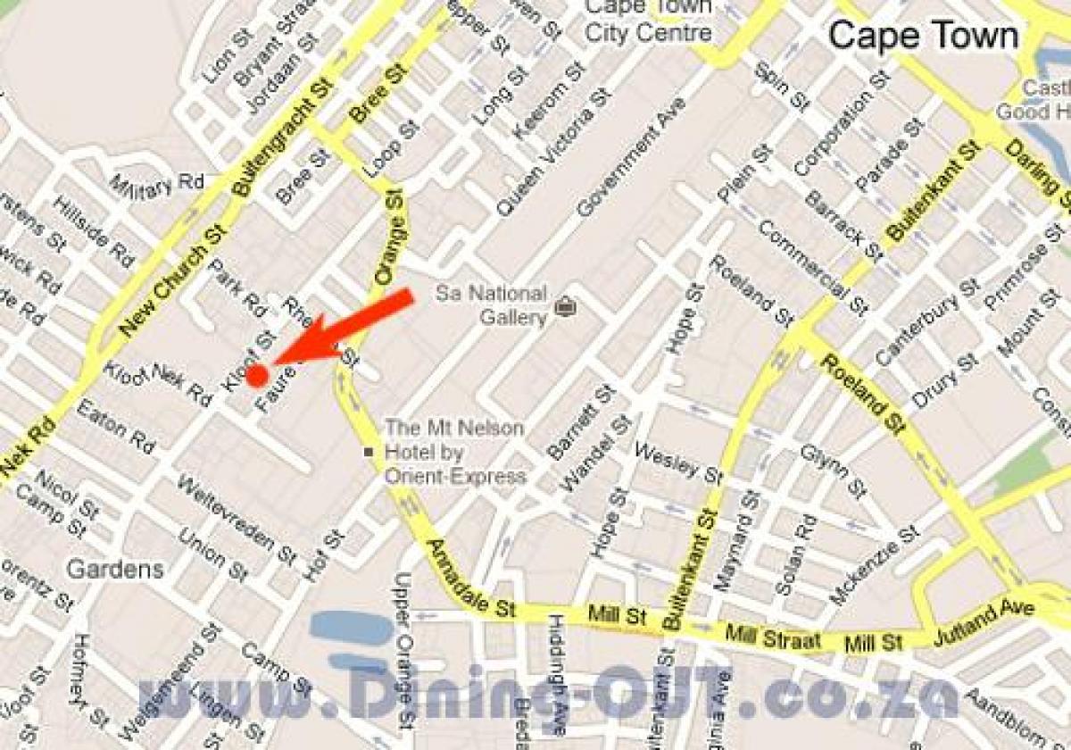 რუკა kloof ქუჩის Cape Town