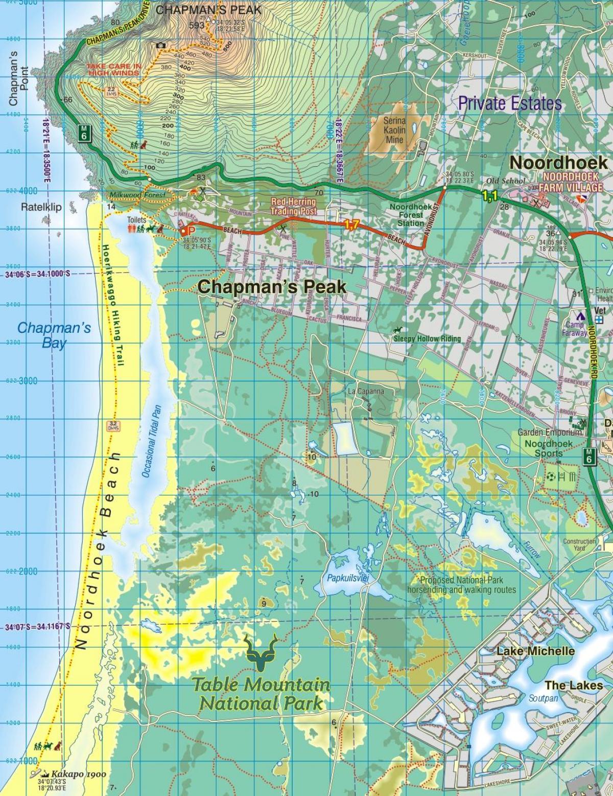 რუკა noordhoek Cape Town