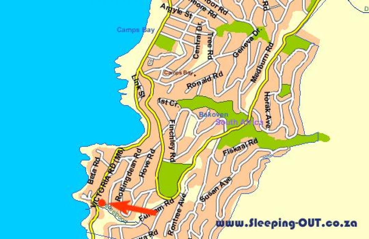 რუკა ოკეანის ხედი Cape Town