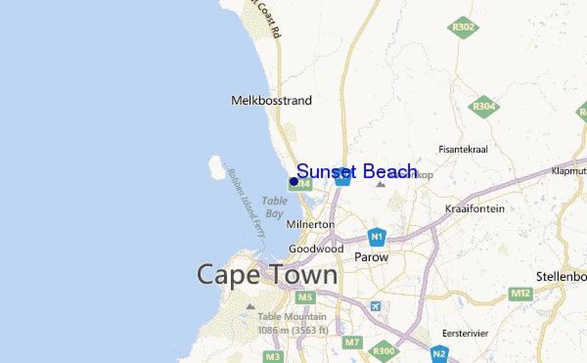 რუკა sunset beach Cape Town