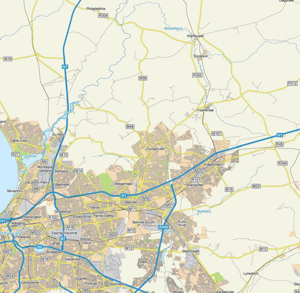 რუკა uitzicht durbanville