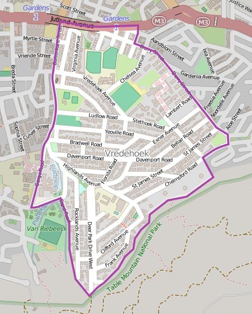 რუკა vredehoek Cape Town