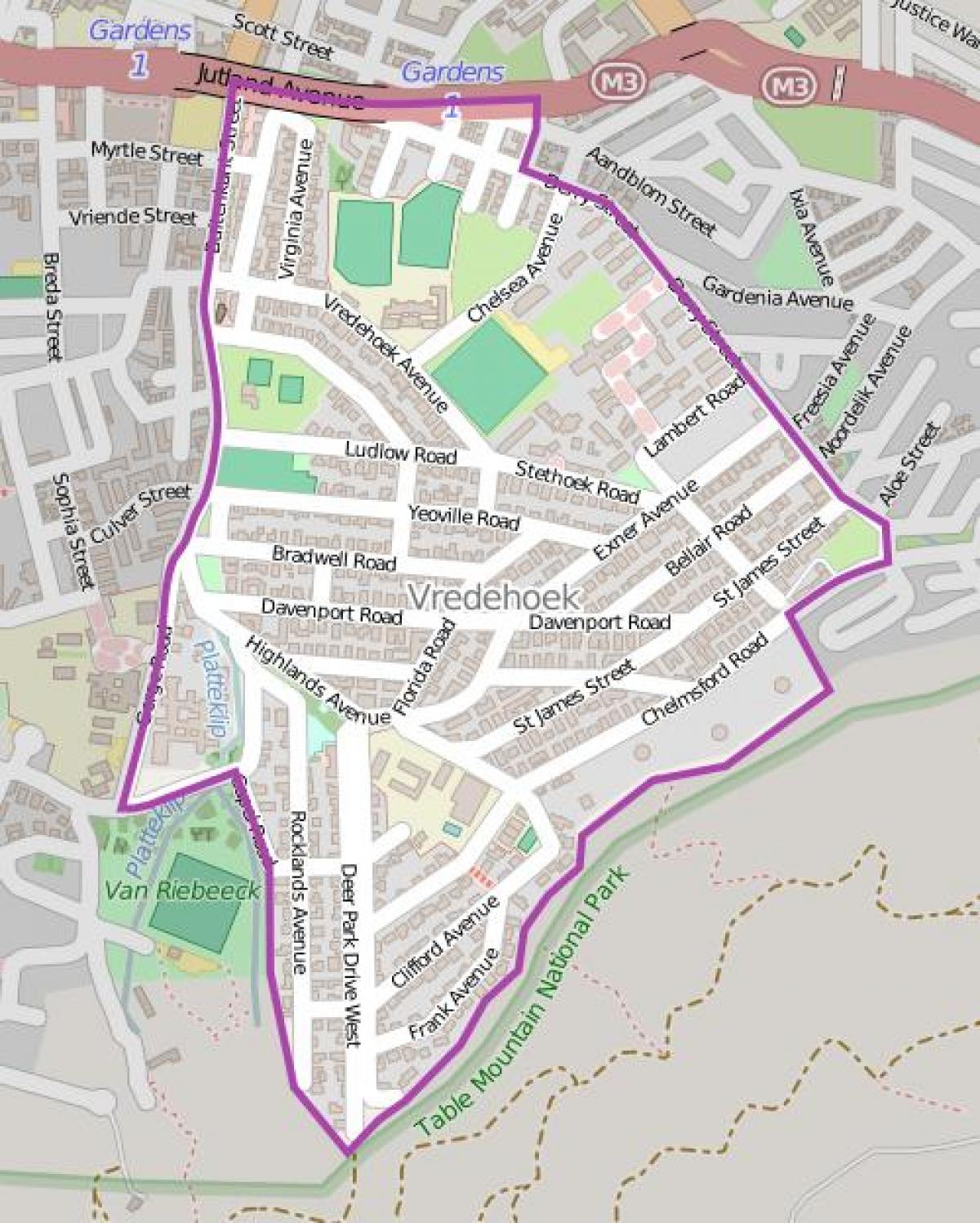 რუკა vredehoek Cape Town
