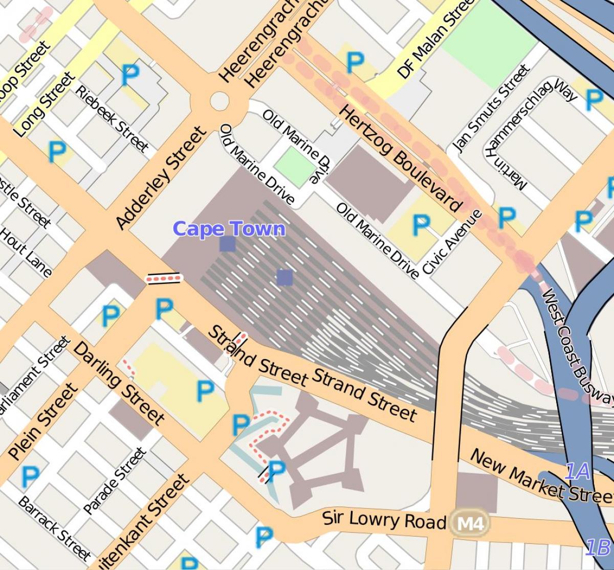 რუკა ბარაკ ქუჩის Cape Town