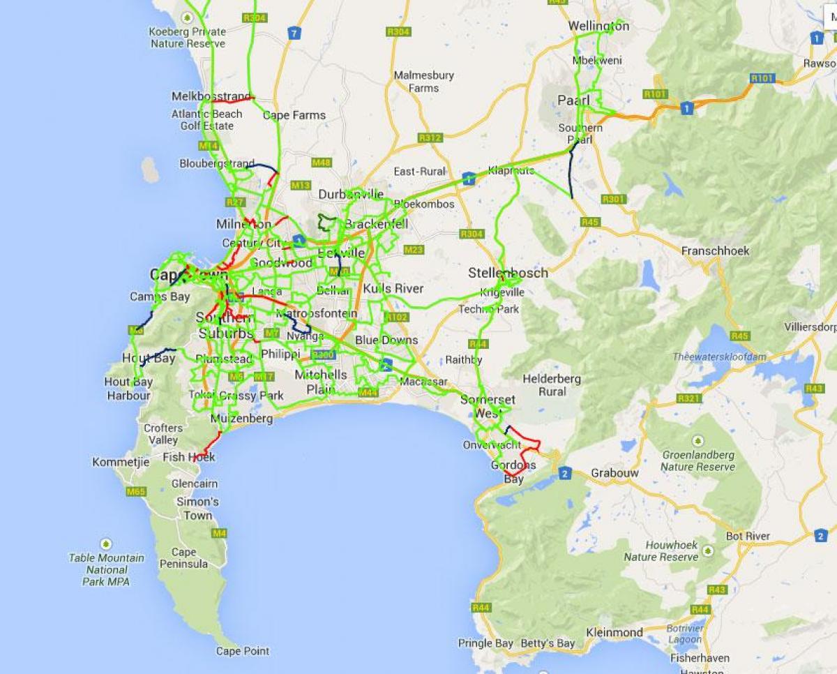 რუკა ბოჭკოვანი რუკა Cape Town
