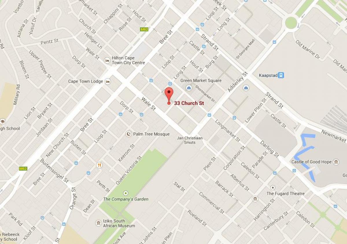 რუკა ეკლესია ქუჩის Cape Town 