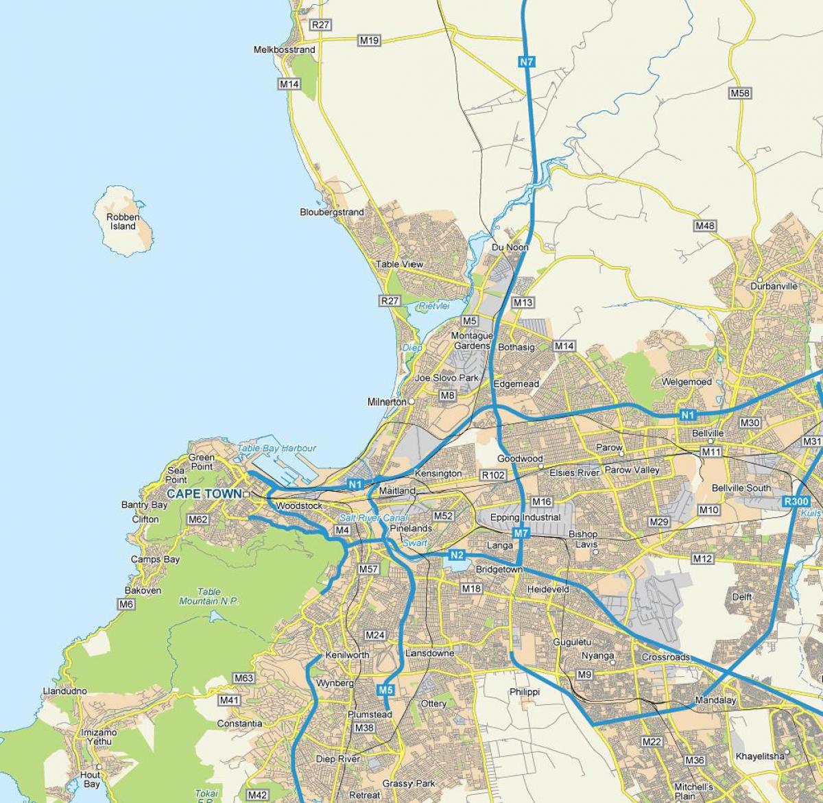 რუკა milnerton და გარს