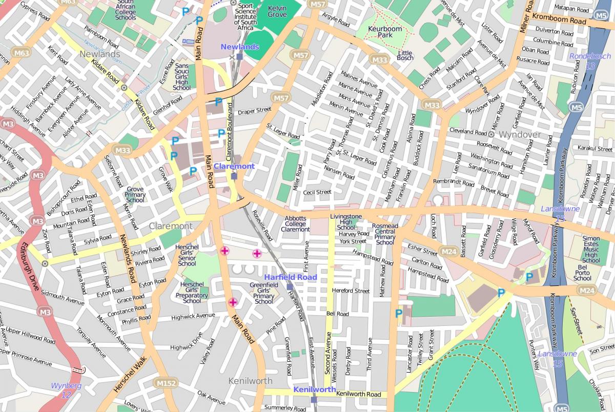 რუკა საჰაერო რუკა Cape Town