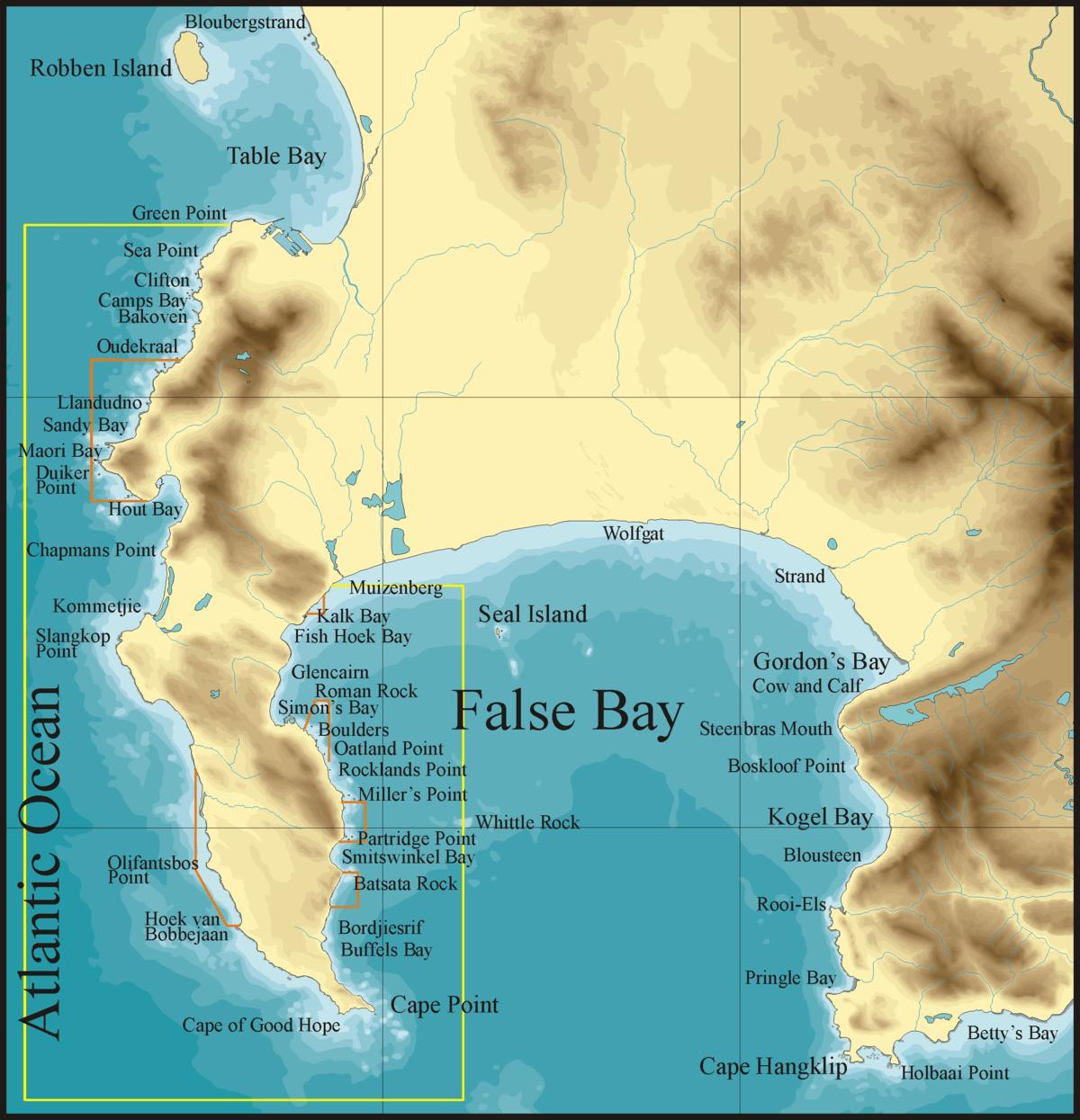 რუკა ცრუ bay Cape Town