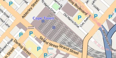 რუკა ბარაკ ქუჩის Cape Town