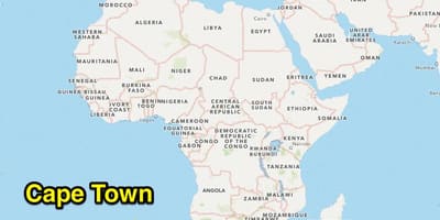 Cape Town ქალაქის რუკა სამხრეთ აფრიკის რესპუბლიკა
