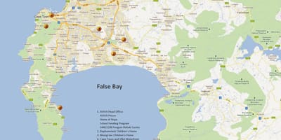 რუკა Cape Town & მიმდებარე ტერიტორიაზე