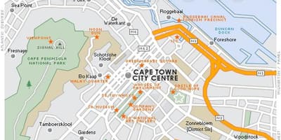 რუკა საუკუნის ქალაქში Cape Town