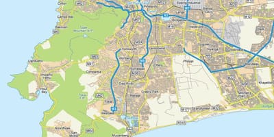 რუკა ქუჩის რუკა plumstead Cape Town