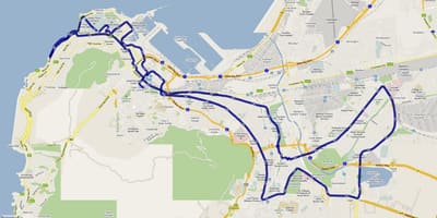 რუკა Cape Town მარათონი მარშრუტი 
