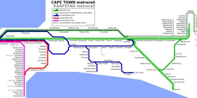Cape Town სარკინიგზო რუკა