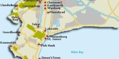 Cape Town უბნების რუკა