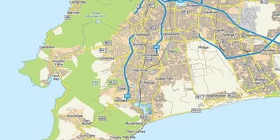 რუკა diệp მდინარე Cape Town