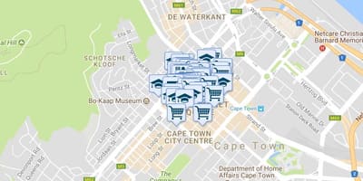რუკა shortmarket ქუჩის Cape Town