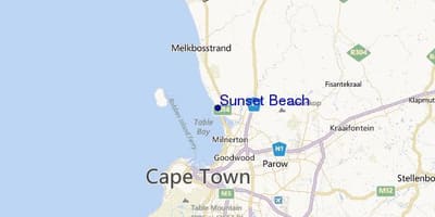 რუკა sunset beach Cape Town