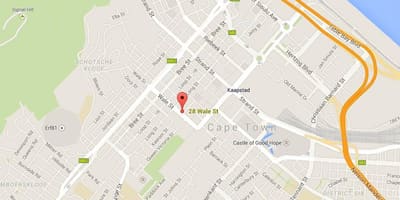 რუკა wale ქუჩის Cape Town