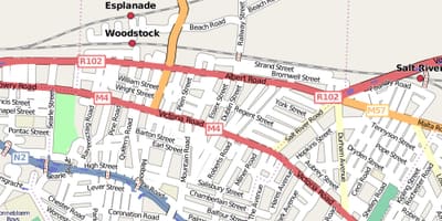 ქუჩის რუკა woodstock Cape Town